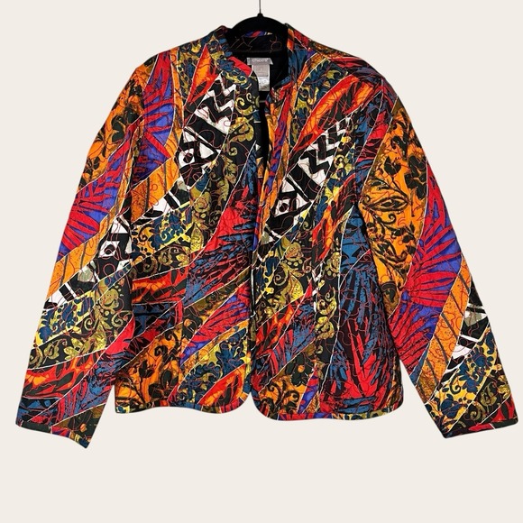 Chico's Jackets & Blazers - Chico's Women's Heritage Quilted Reversible Jacket Blazer Multicolor Size L